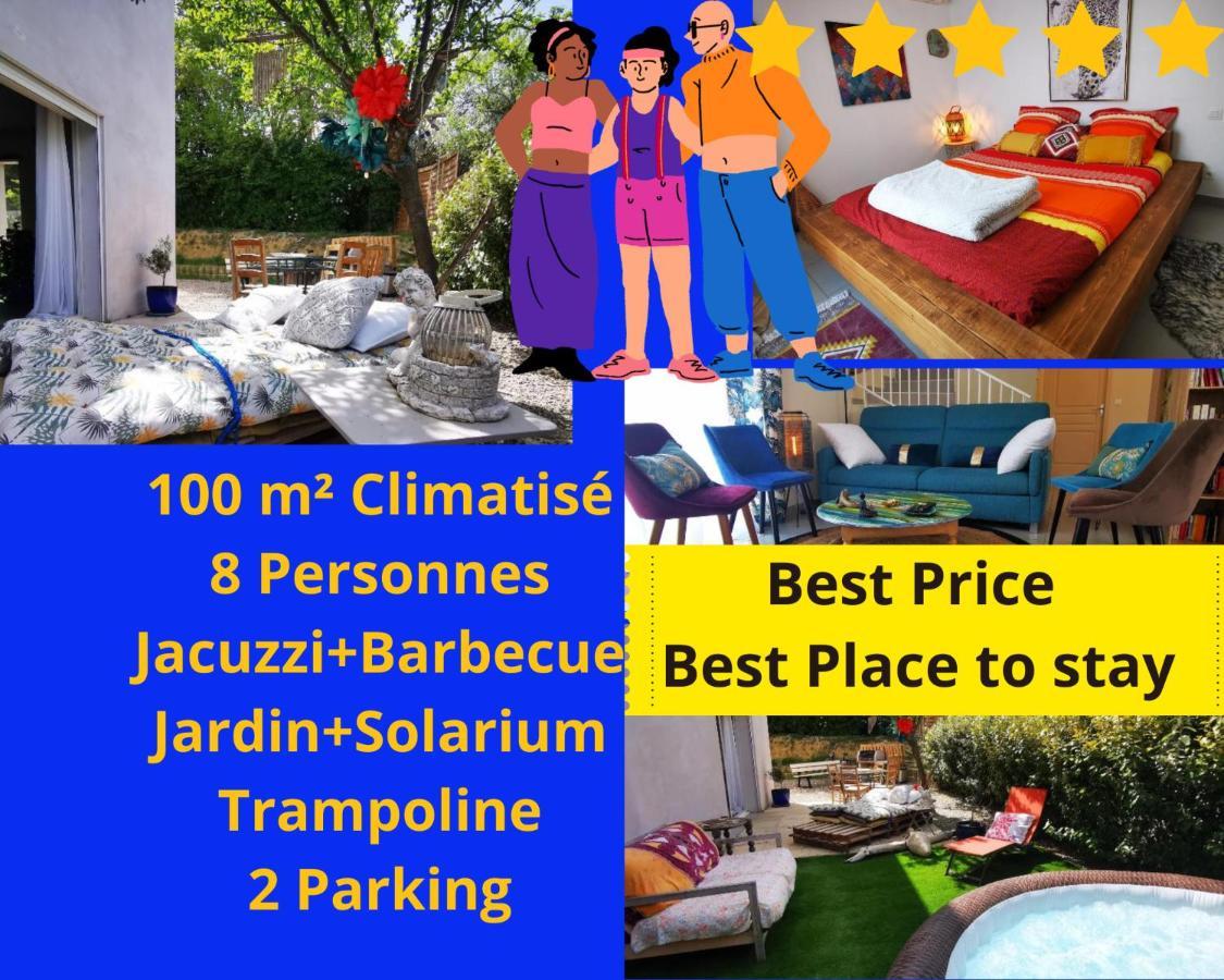 Cool Mediterranean Life 8 People Jacuzzi Barbecue Gametrampoline 2 Parking Villa Beziers Exterior photo